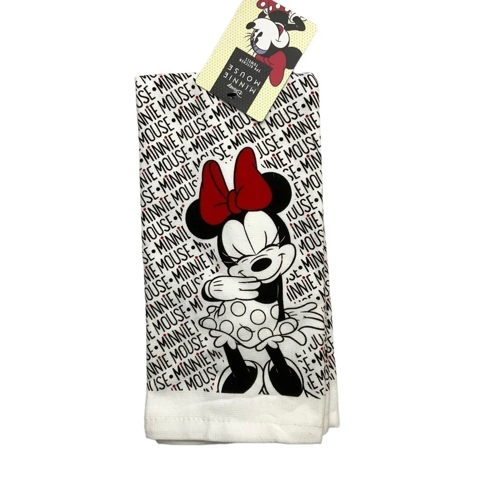 Kitchen Towels Disney Minnie Mouse Absorbent Terry Towels 2 Piece Set 16X26 in
